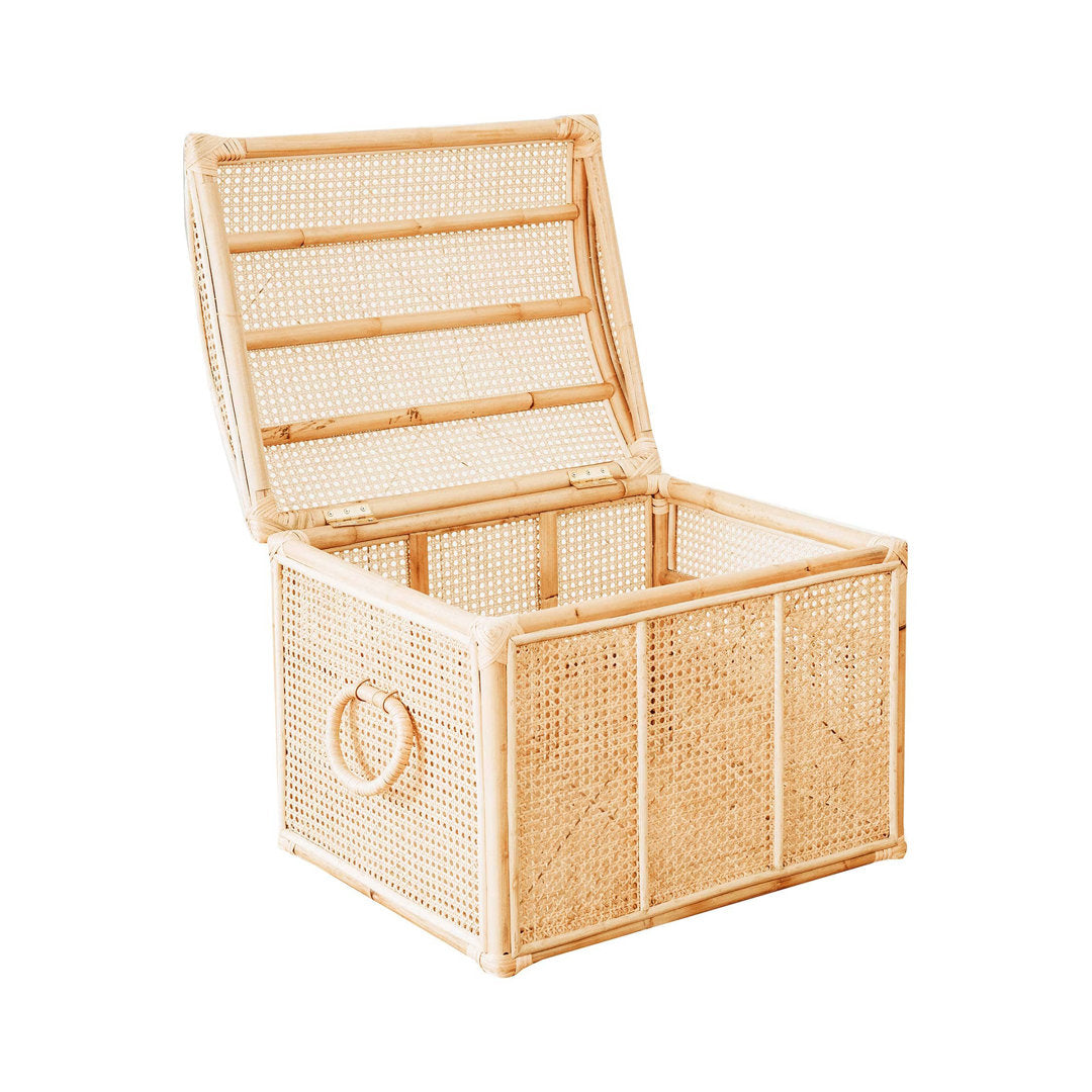 Noam Wicker Storage Trunk, Pre-assembled Lightweight Sturdy Rattan Storage Furniture Bayou Breeze