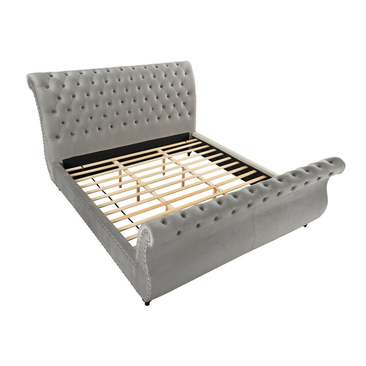Matos Tufted Upholstered Sleigh Bed Rosdorf Park Color: Gray Size: King