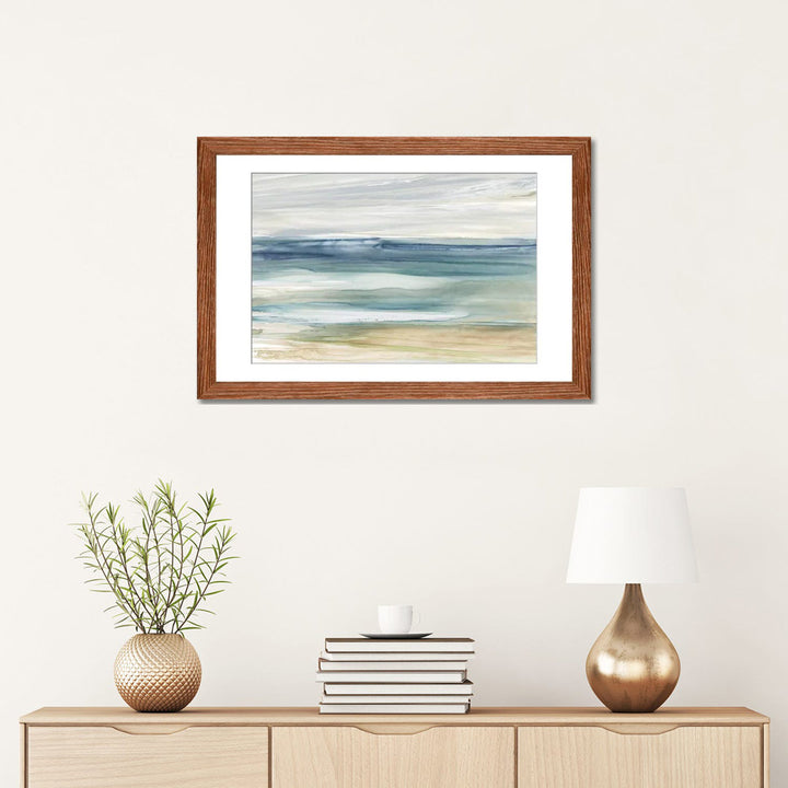 Ocean Breeze by Carol Robinson Painting Print The Twillery Co.® Size: 16" H x 24" W x 1" D Format: Natural Wood Framed Paper, Mat Included: White