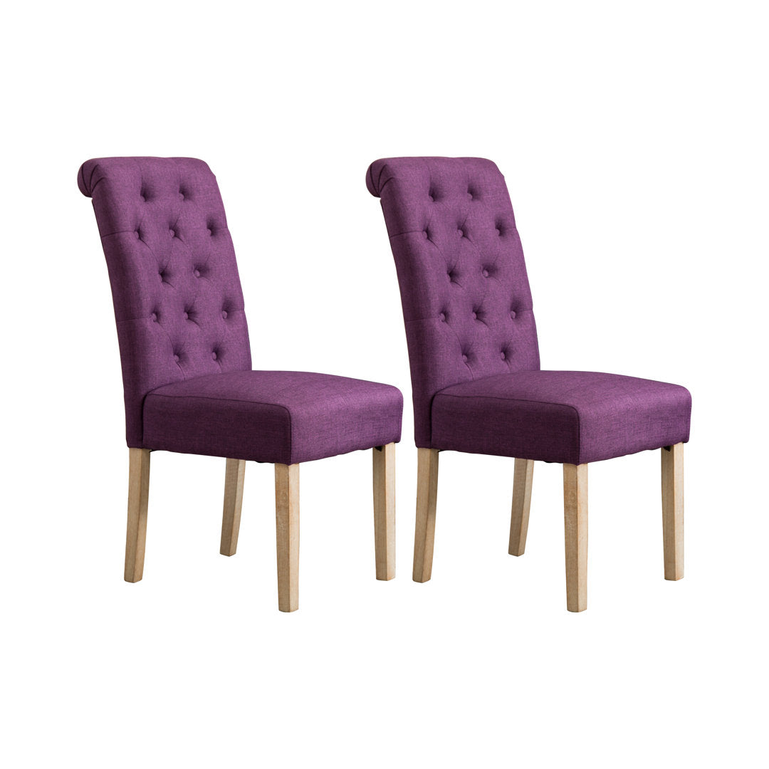 Charlotte Tufted Upholstered Parsons Chair (Set of 2) Red Barrel Studio® Upholstery Color: Purple