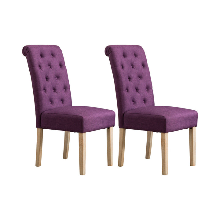 Charlotte Tufted Upholstered Parsons Chair (Set of 2) Red Barrel Studio® Upholstery Color: Purple