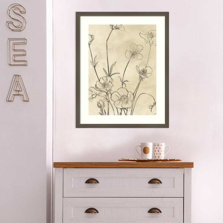 Vintage Wildflowers I by June Erica Vess - Picture Frame Painting Joss & Main Frame Color: Gray Size: 25" H x 20" W