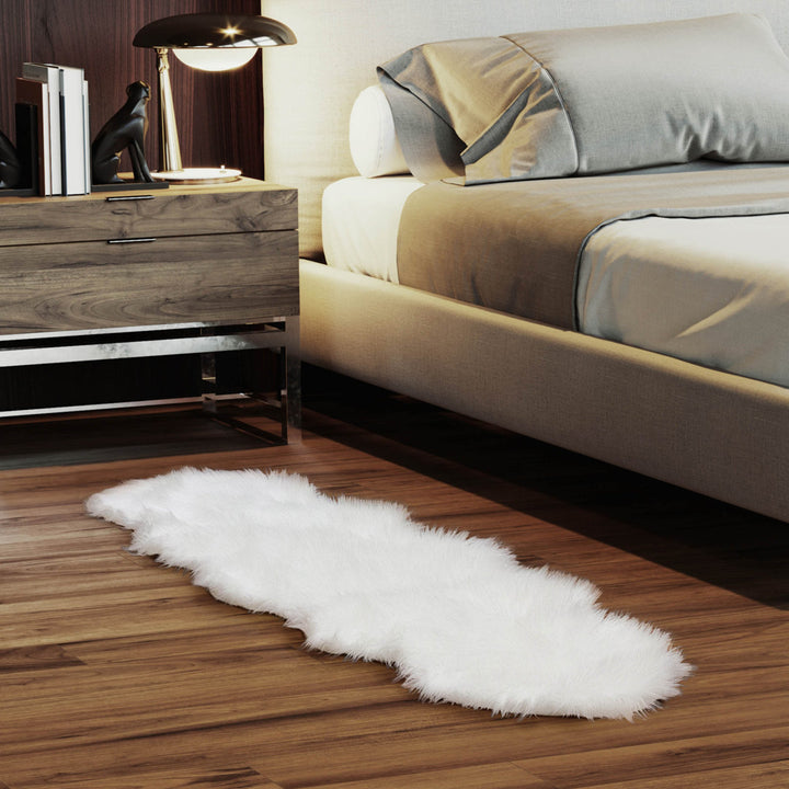 Diller White Faux Sheepskin Fur Machine Washable Shag Fluffy Area Rug Willa Arlo™ Interiors Rug Size: Runner 2' x 6'
