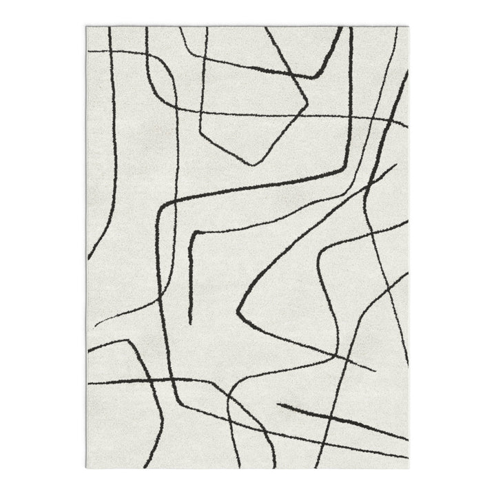 Goodrow Abstract Charcoal/White Area Rug Mercury Row® Rug Size: Rectangle 8'9" x 12'