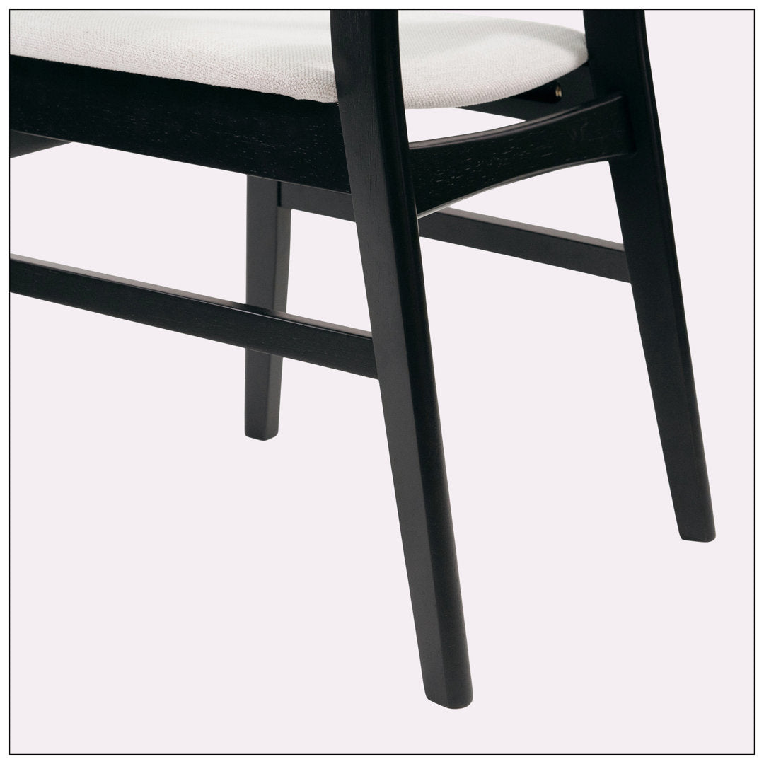 Cambrielle Upholstered Side Chair (Set of 2) Wade Logan® Frame Color: Black, Upholstery Color: Light Beige