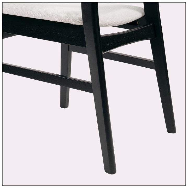 Cambrielle Upholstered Side Chair (Set of 2) Wade Logan® Frame Color: Black, Upholstery Color: Light Beige