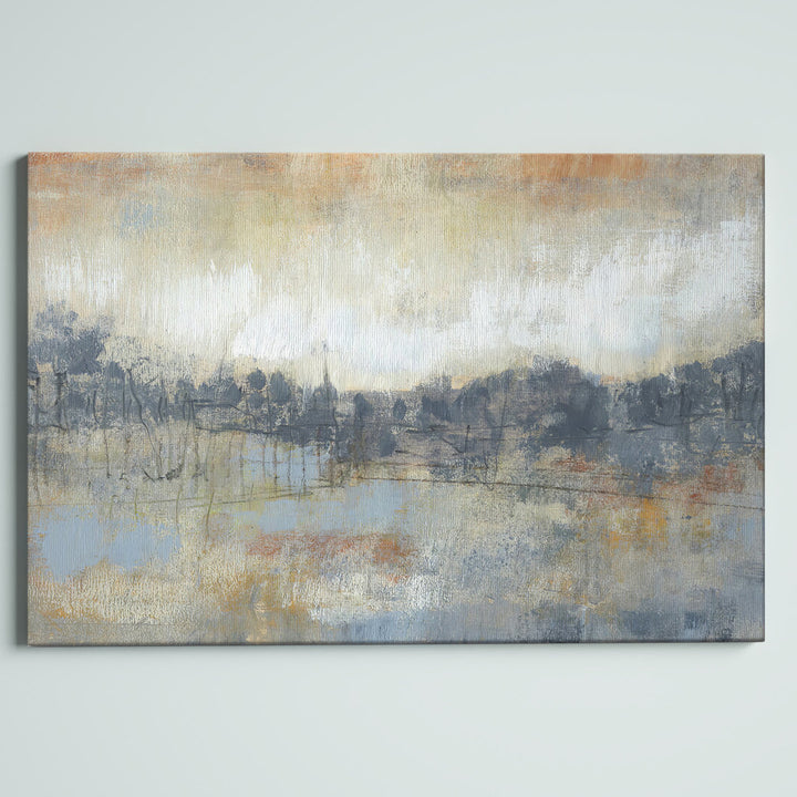 Cool Grey Horizon I - Wrapped Canvas Print Steelside™ Size: 32" H x 48" W