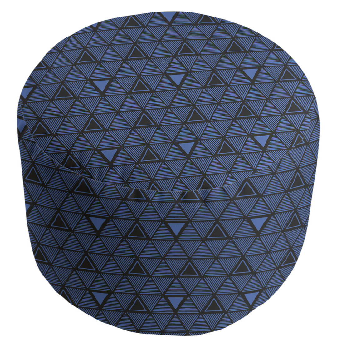 Full Color Hand Drawn Triangles Pouf East Urban Home Upholstery Color: Dark Blue