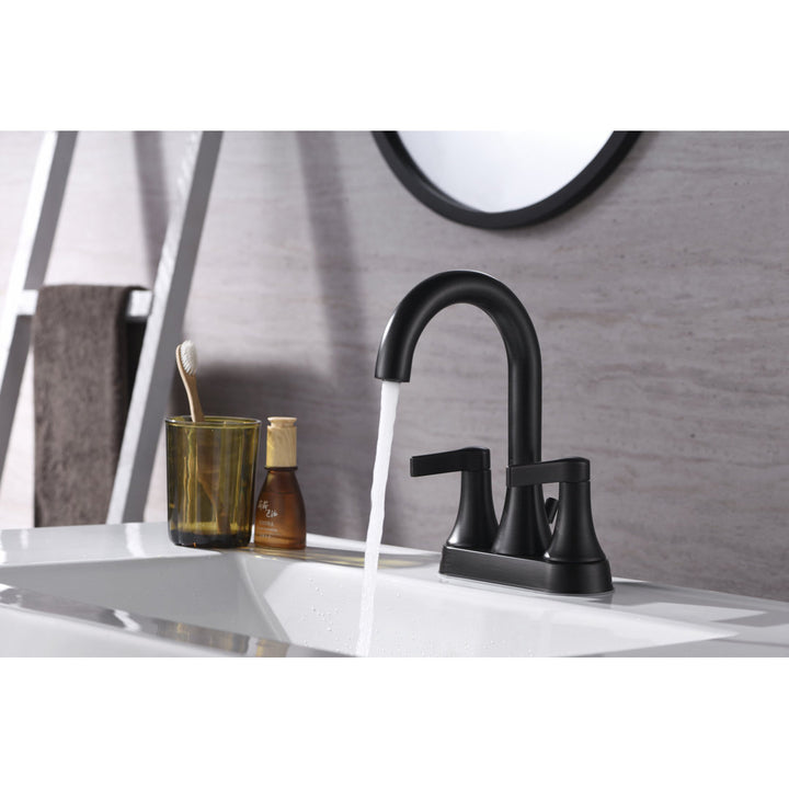 Davvid Two-Handle Centerset Bathroom Faucet with Drain Assembly Wrought Studio™ Finish: Oil Rubbed Bronze