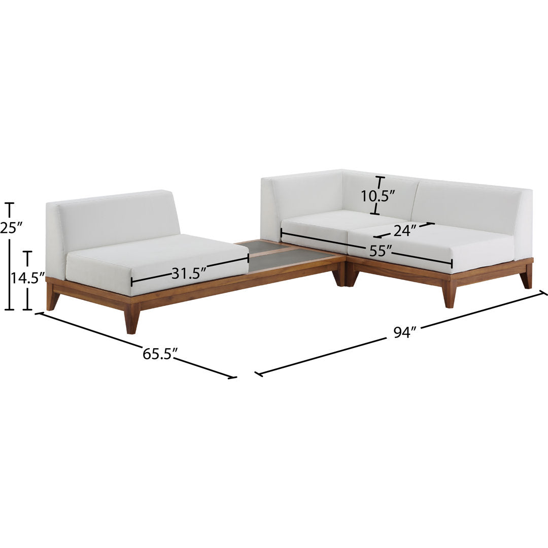 Immie 94" Wide Outdoor Right Hand Facing Patio Sectional with Cushions Winston Porter