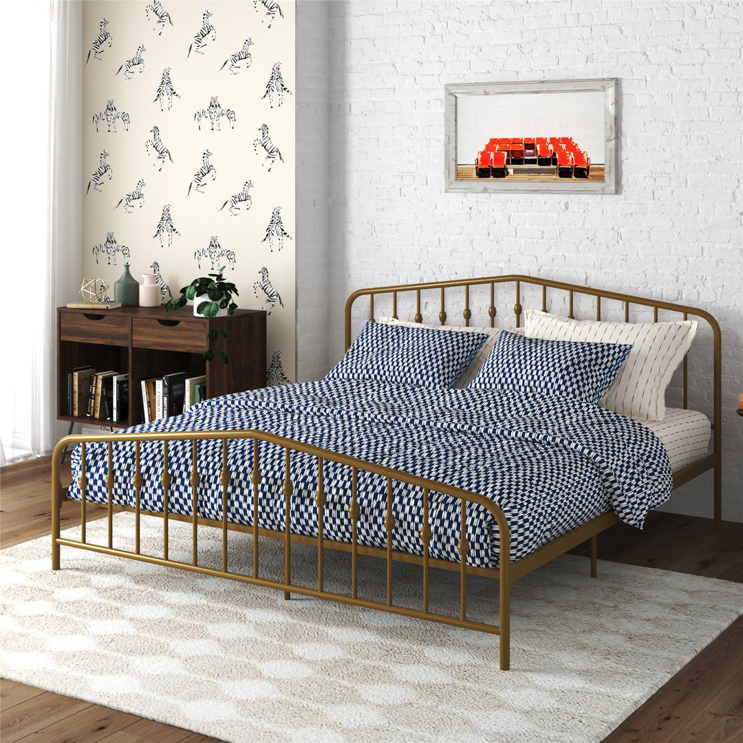 Bushwick Metal Platform Bed Novogratz Color: Gold Size: King
