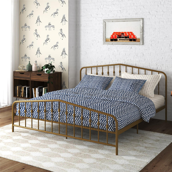 Bushwick Metal Platform Bed Novogratz Color: Gold Size: King