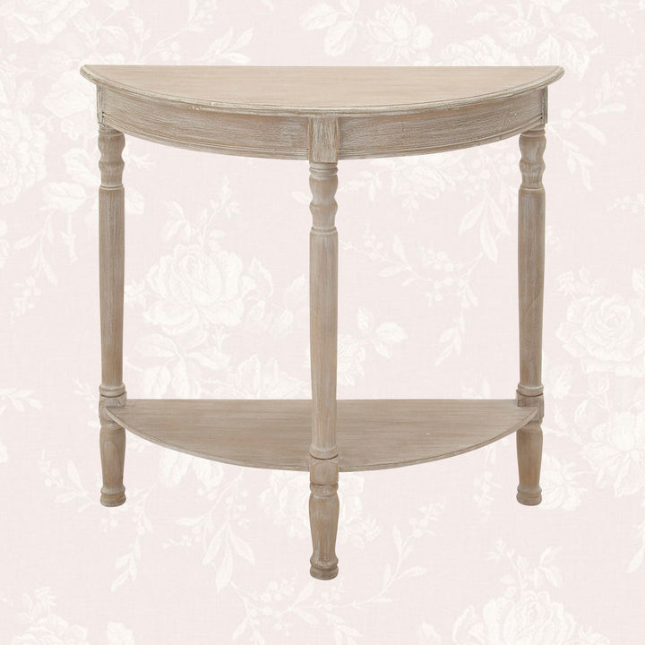 Mcbroom Wood Half Moon 1 Shelf Console Table Ophelia & Co. Color: Light Brownish Gray