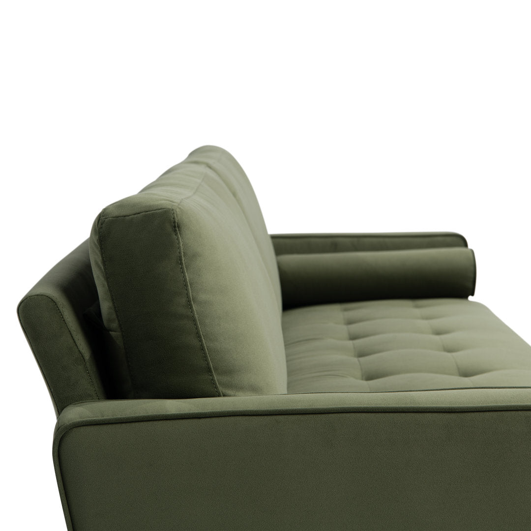 Garren 75.6'' Square Arm Tufted Sofa Mercury Row® Fabric: Green