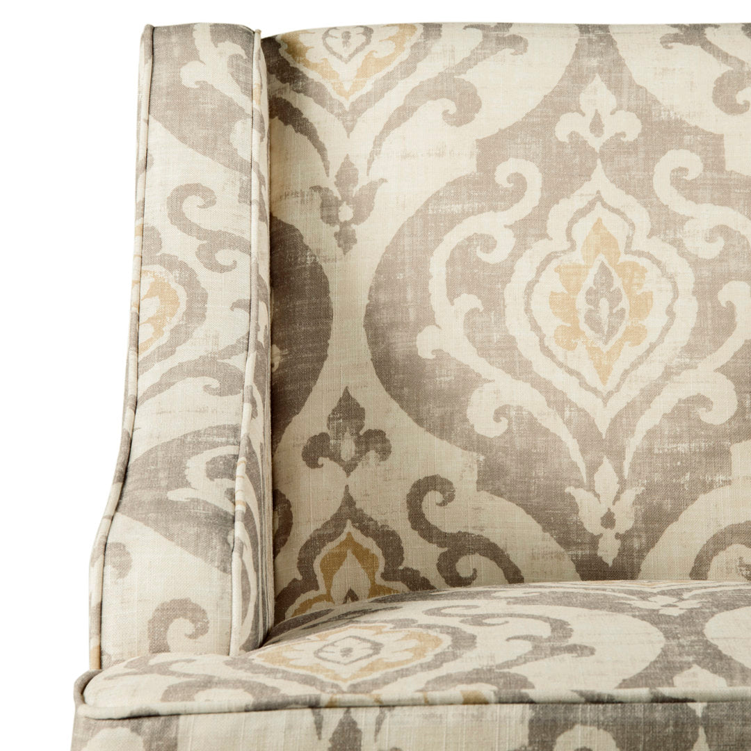 Adona Accent Chair Mistana™ Fabric: Tan/ Yellow/ Cream Damask  100% Cotton