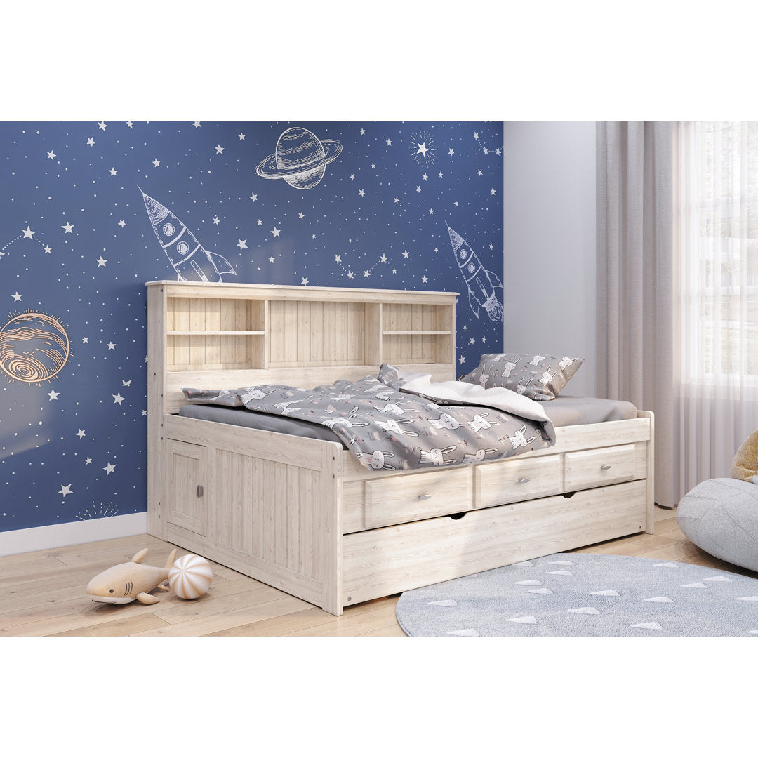 Beckford 3 Drawer Solid Wood Daybed with Bookcase by Viv + Rae Viv + Rae™ Bed Frame Color: Ash Size: Full