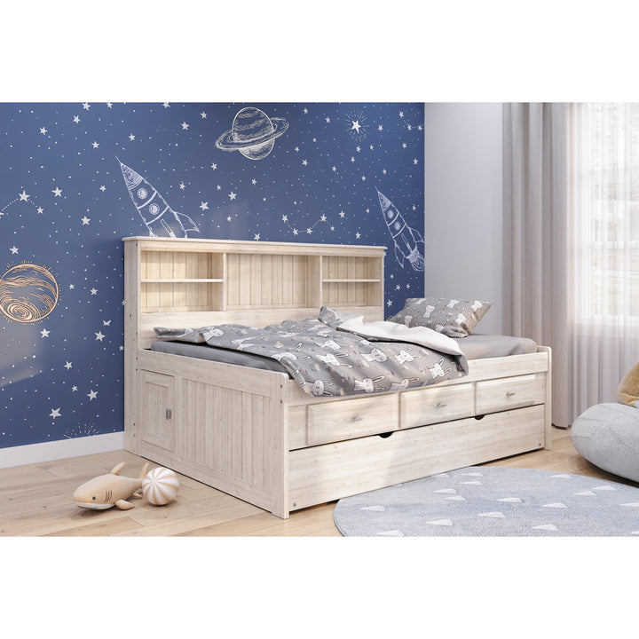 Beckford 3 Drawer Solid Wood Daybed with Bookcase by Viv + Rae Viv + Rae™ Bed Frame Color: Ash Size: Full