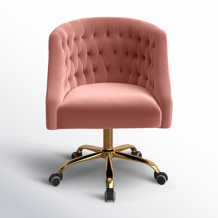 Louise 35.5'' H Velvet Hand-Curated Task Chair with Button Tufted Kelly Clarkson Home Upholstery Color: Pink Velvet