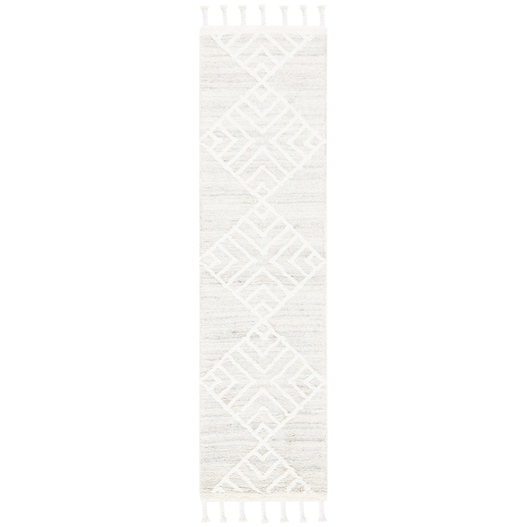 Adelia Geometric Hand Tufted Wool Beige Area Rug Steelside™ Rug Size: Runner 2'3" x 9'