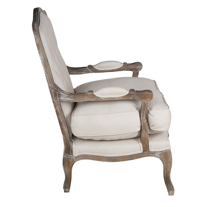 Adalee 29" Wide Tufted Linen Armchair Sand & Stable™ Upholstery Color: Muslin Beige