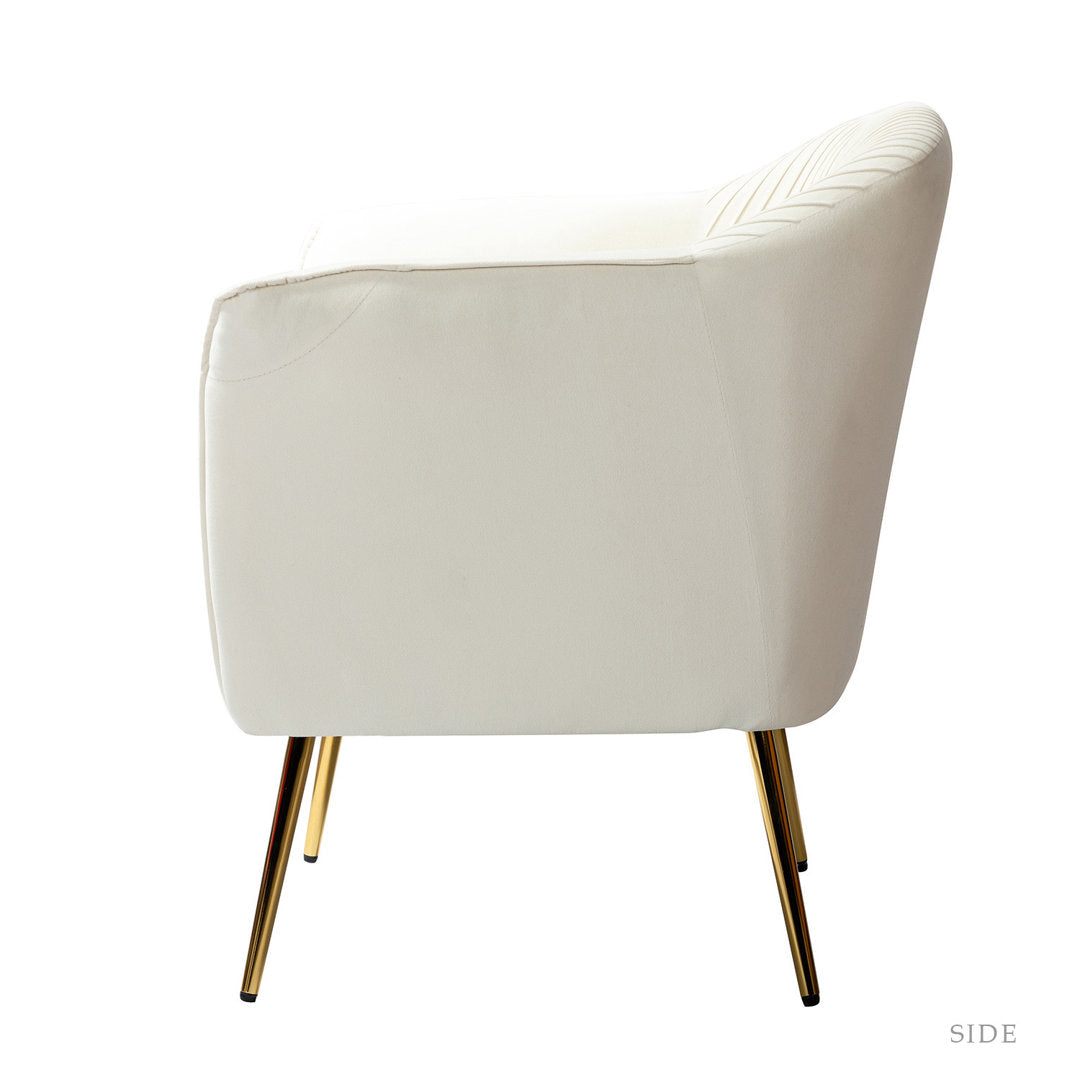 Ratzlaff 27" W Tufted Velvet Barrel Chair (Set of 2) Willa Arlo™ Interiors Fabric: Ivory Velvet