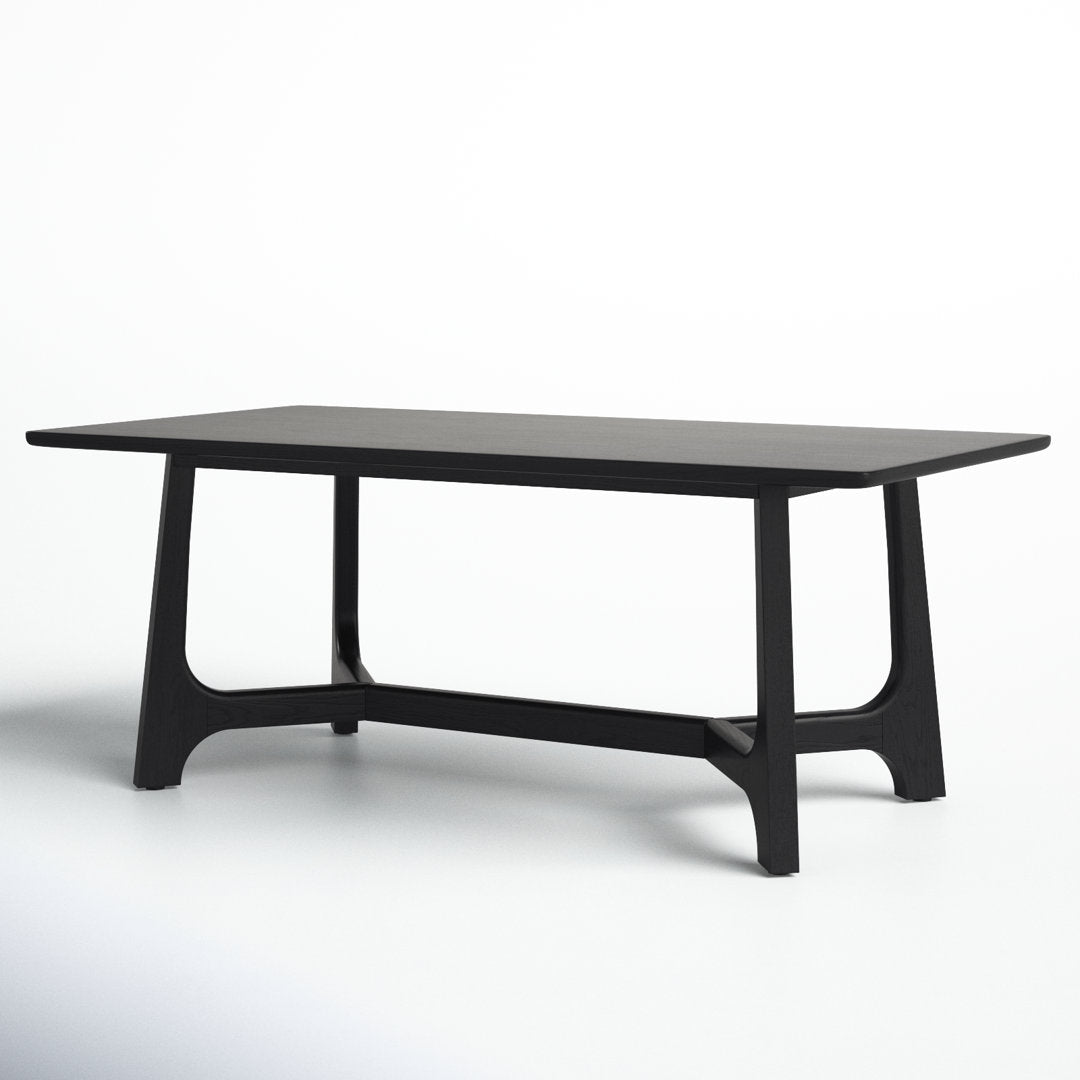 Burk 76" Trestle Dining Table AllModern Color: Black