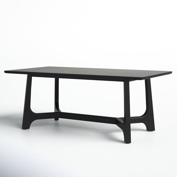 Burk 76" Trestle Dining Table AllModern Color: Black