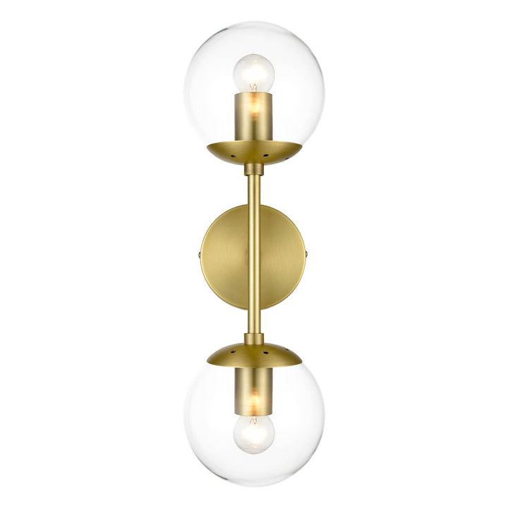 Cournoyer 2-Light Dimmable Wallchiere George Oliver Shade Color: Clear Finish: Brushed Brass