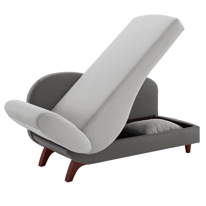 Gaven Armless Reclining Foam Chaise Lounge with Storage Mercury Row® Teen Upholstery Color: Dark Gray/Light Gray