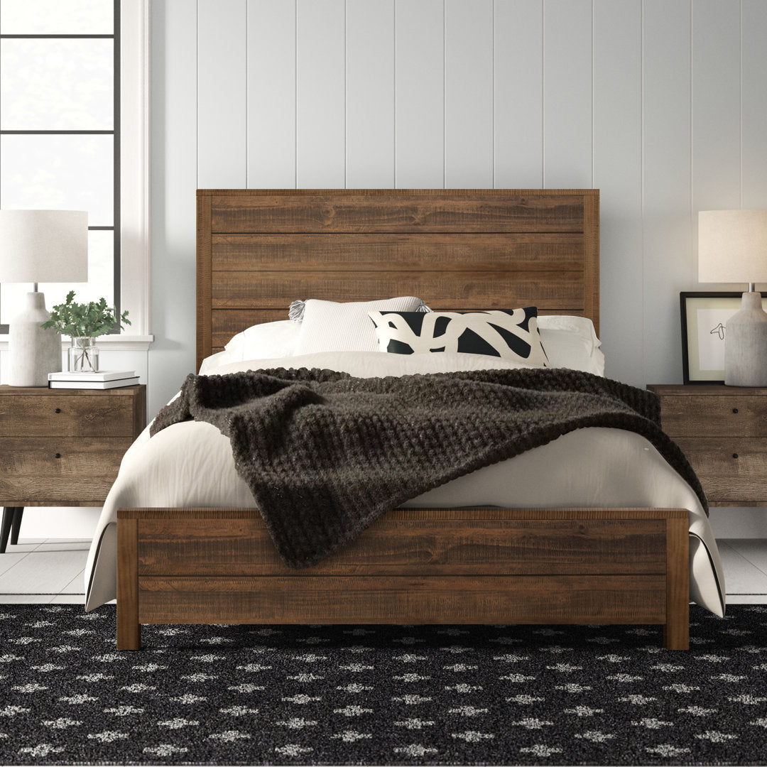 Montauk Solid Wood Bed Grain Wood Furniture Color: Rustic Walnut Size: Full