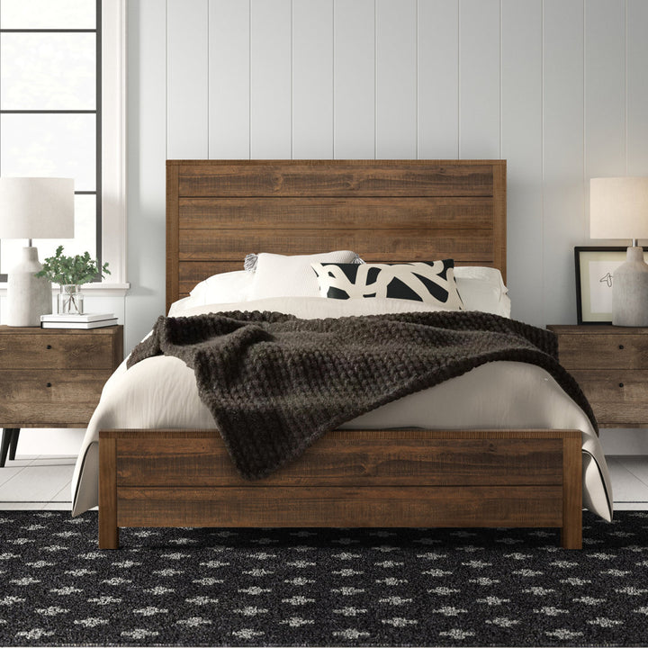 Montauk Solid Wood Bed Grain Wood Furniture Color: Rustic Walnut Size: Full