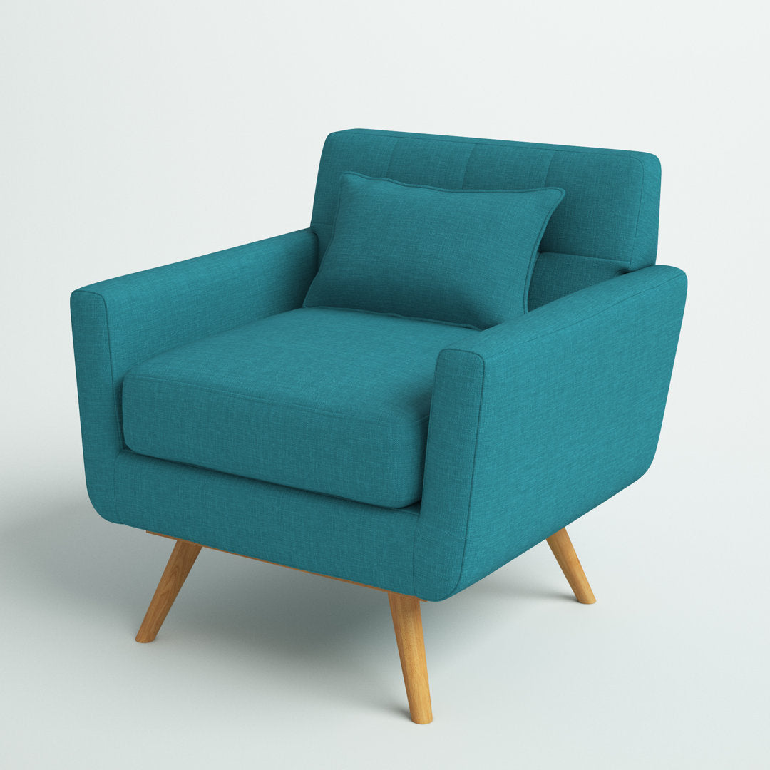 Norton St Philip 34" Wide Tufted Polyester Armchair Mercury Row® Fabric: Teal Blue
