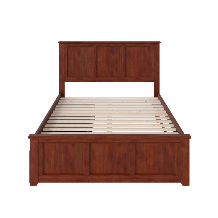 Amear Solid Wood Storage Platform Bed with Under Bed Drawers Lark Manor™ Color: Walnut Size: Queen