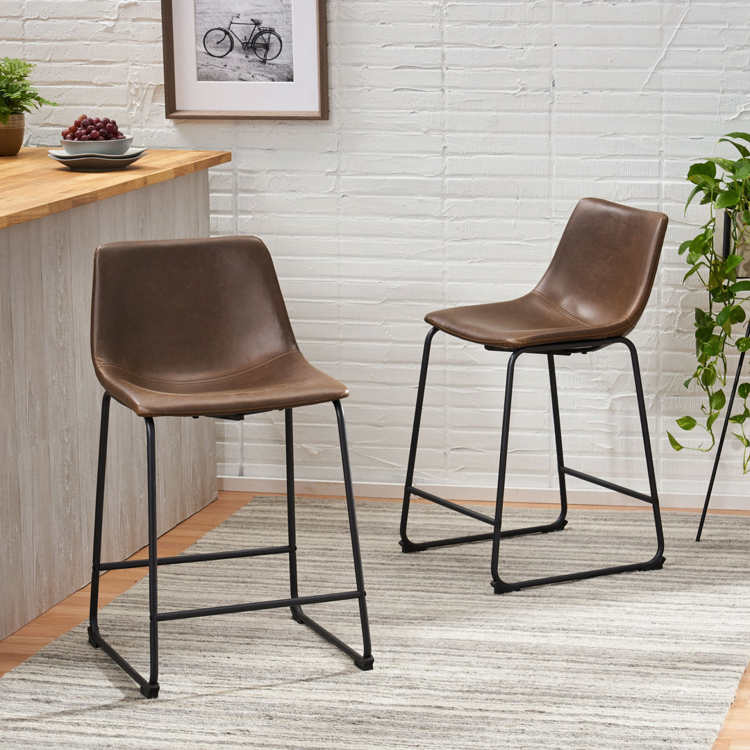 Cobina Counter & Bar Stool (Set of 2) Dakota Fields Seat Height: Bar Stool (30" Seat Height), Finish: Vintage Brown