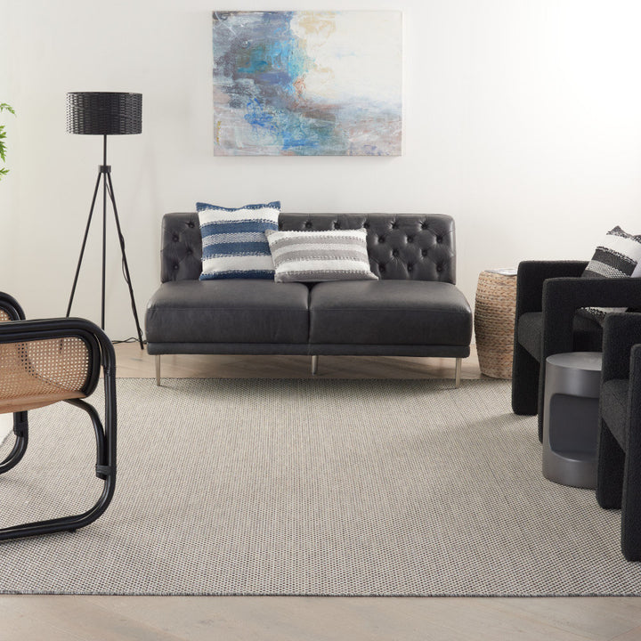 Leia Ivory/Charcoal Gray Indoor / Outdoor Area Rug Sand & Stable™ Rug Size: Rectangle 8' x 10'