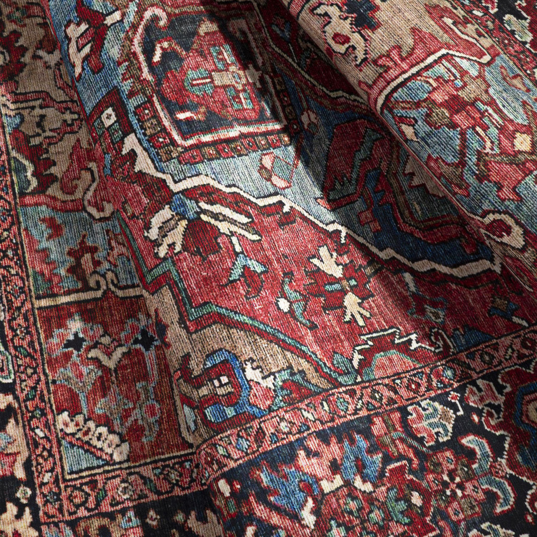 Fleckenstein Oriental Bright Red/Beige/Blue Area Rug Langley Street® Rug Size: Runner 2'6" x 7'6"