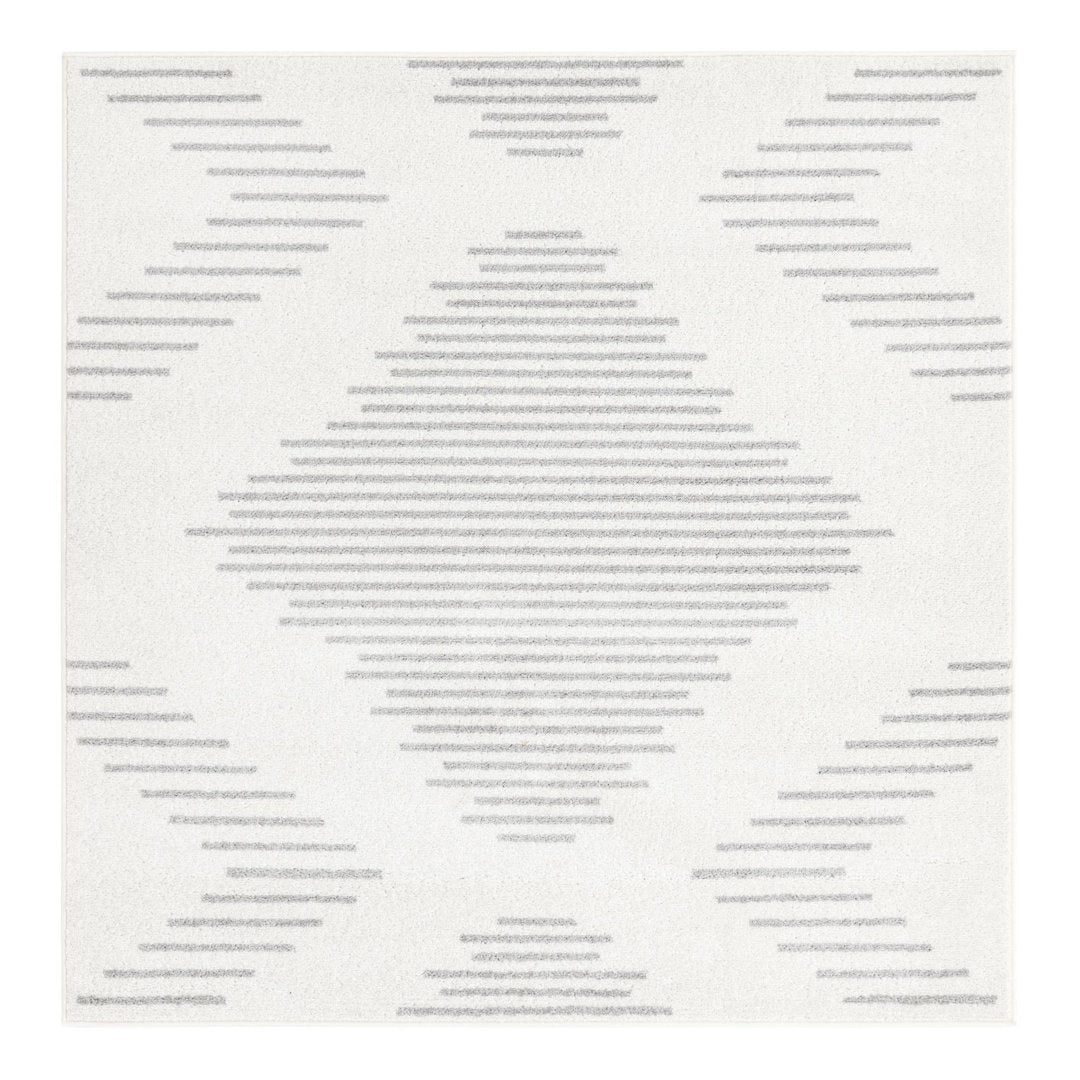 Cohutta Geometric Grey and Ivory Area Rug The Twillery Co.® Rug Size: Square 5'3"