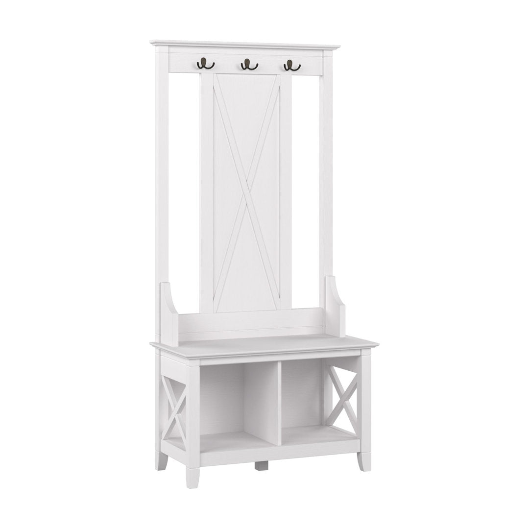 Huckins Hall Tree 32'' Wide with Bench and Shoe Storage Laurel Foundry Modern Farmhouse® Color: Pure White