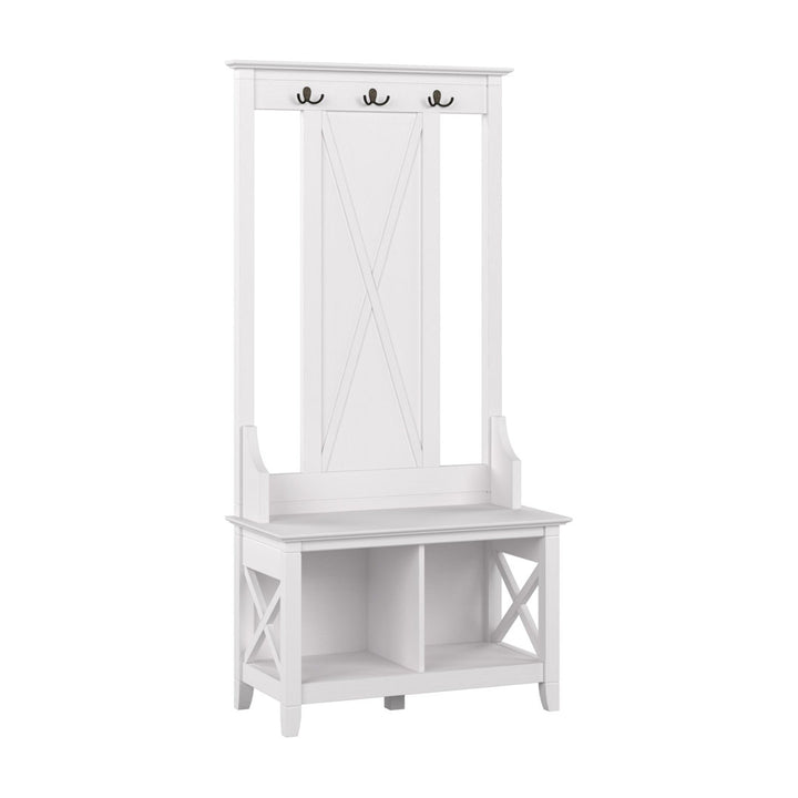 Huckins Hall Tree 32'' Wide with Bench and Shoe Storage Laurel Foundry Modern Farmhouse® Color: Pure White