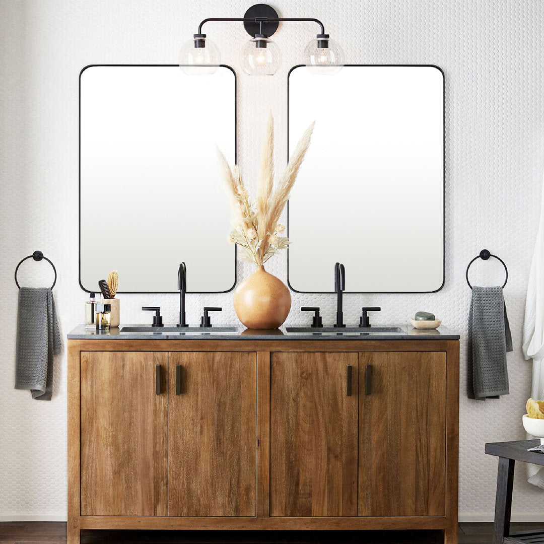 Kengston Modern & Contemporary Rectangular Bathroom Vanity Mirrors 17 Stories Size: 36" x 24" Finish: Oil Rubbed Bronze
