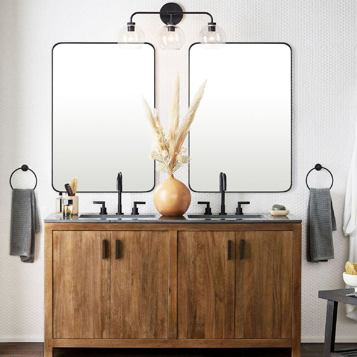 Kengston Modern & Contemporary Rectangular Bathroom Vanity Mirrors 17 Stories Size: 36" x 24" Finish: Oil Rubbed Bronze