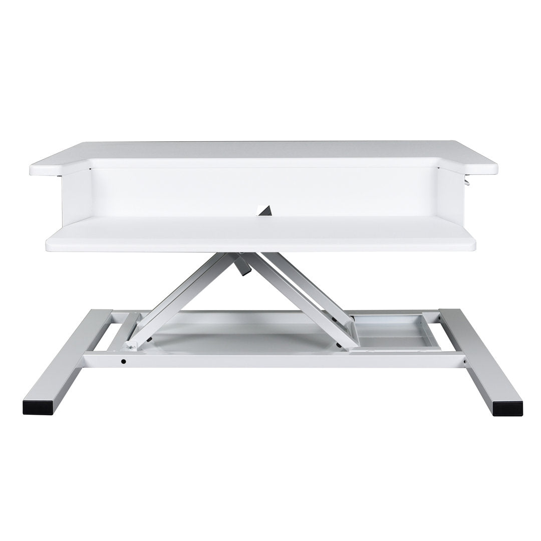 West Wick Height Adjustable Standing Desk Converter Symple Stuff Color (Top/Frame): White/White