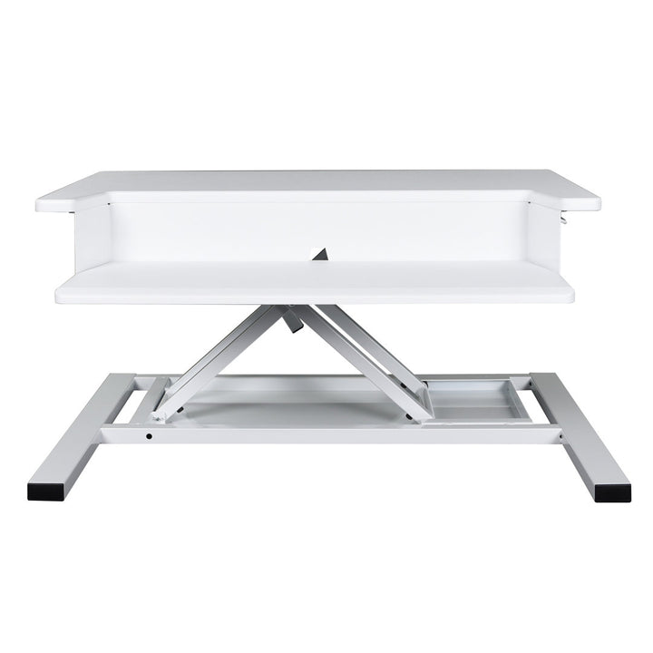 West Wick Height Adjustable Standing Desk Converter Symple Stuff Color (Top/Frame): White/White