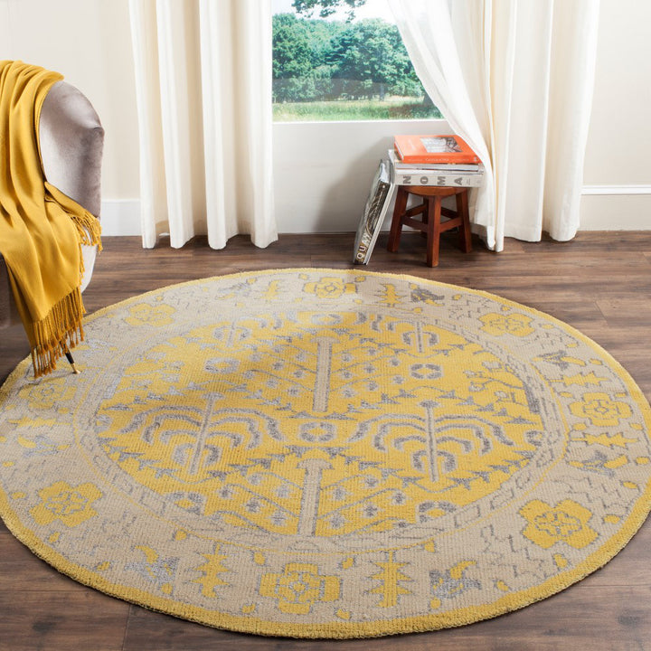Brownsburg Stone Wash Hand Knotted 55% Wool, 10% Viscose, 35% Cotton Oriental Rug Bungalow Rose Rug Size: Round 6'