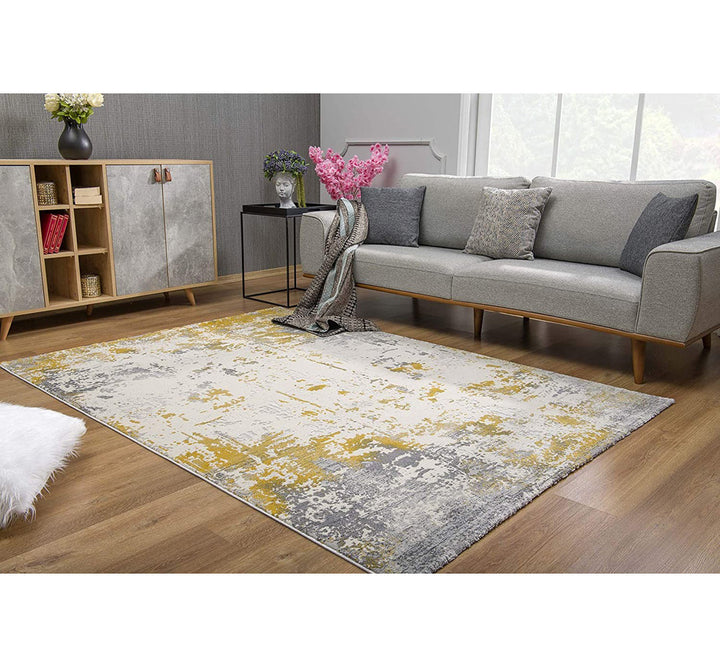 Tylor Abstract Gold Area Rug Williston Forge Rug Size: Runner 2' x 10'