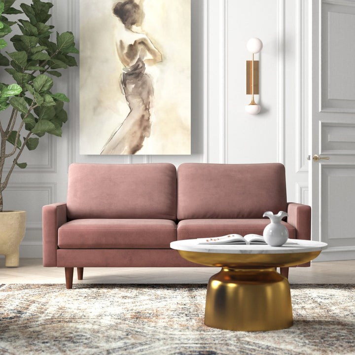 Markham 70" Velvet Square Arm Sofa Willa Arlo™ Interiors Fabric: Rose Polyester