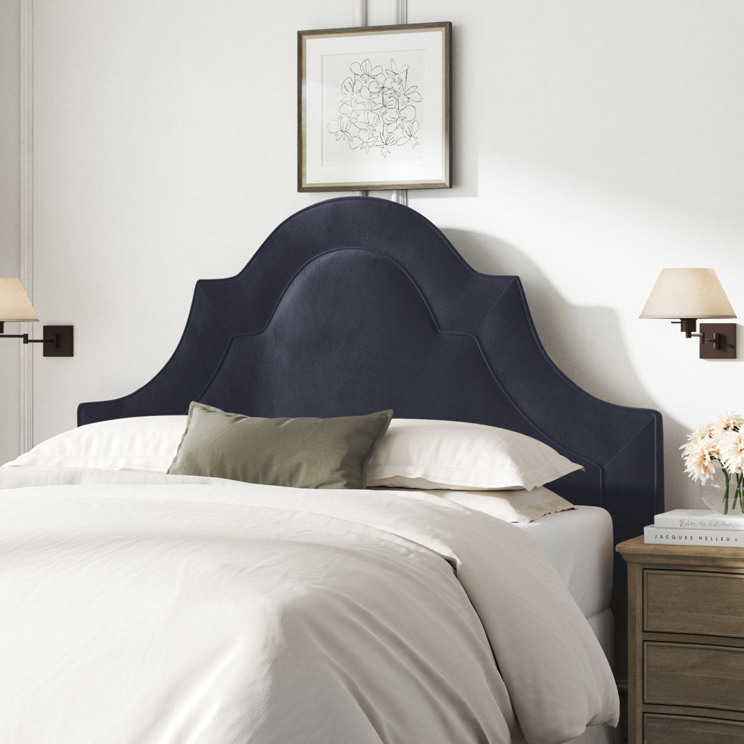 McAfee Velvet Upholstered Panel Headboard Kelly Clarkson Home Size: Queen Upholstery: Classic Ink Performance Velvet