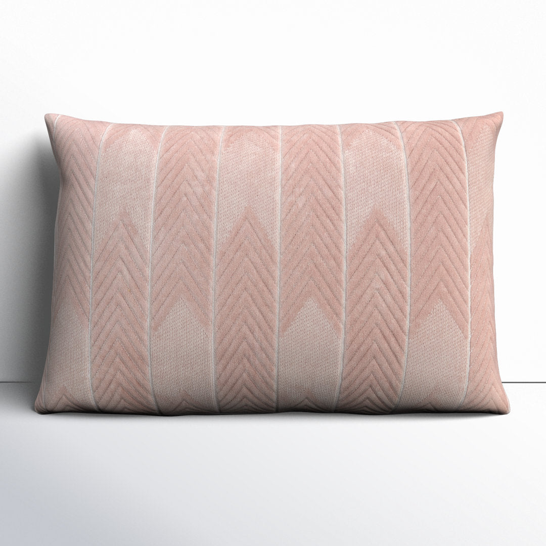 Floretta 100% Cotton Lumbar Rectangular Pillow Joss & Main Color: Blush Size: 16" H x 24" W