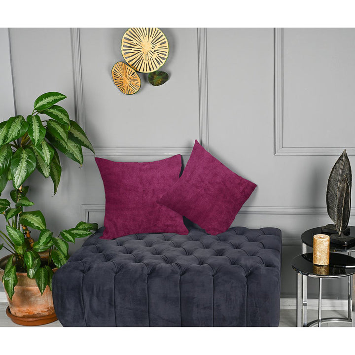 Velvet Throw Square Pillow Cover (Set of 2) Lilijan Home & Curtain Color: 51 Fushia Size: 14" x 14"