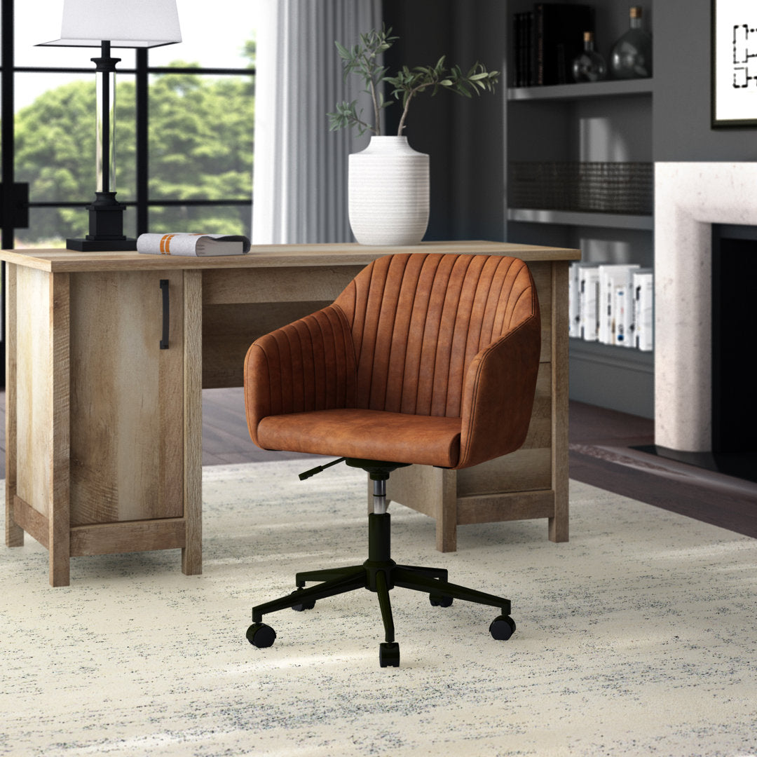 Flannigan Polyurethane Task Chair Greyleigh™ Upholstery Color: Brown